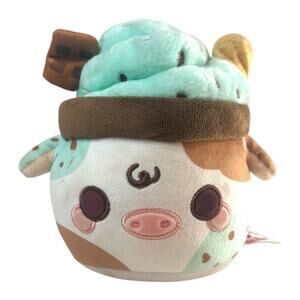 Cuddle Barn "Mint Chocolate Chip Mooshake" 7in Plush Stuffed Animal Toy Scented
